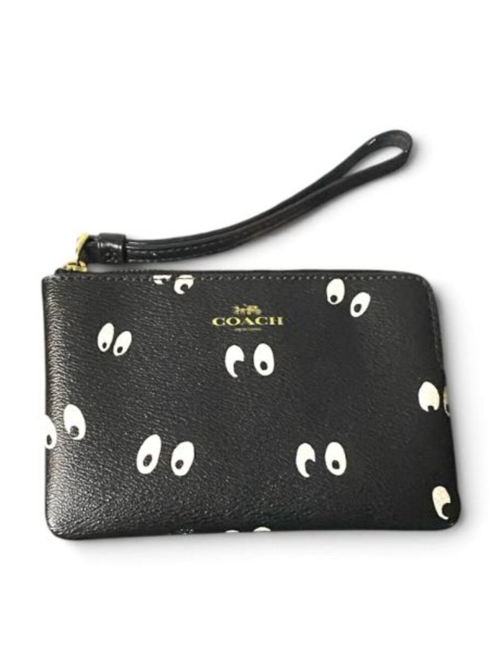 COACH X DISNEY SNOW WHITE SPOOKY EYES BLACK/MULTI GLITTER ZIP CARD CASE 73263